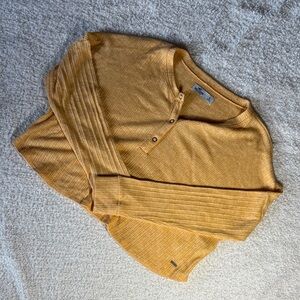 Hollister Golden Ribbed Henley Shirt